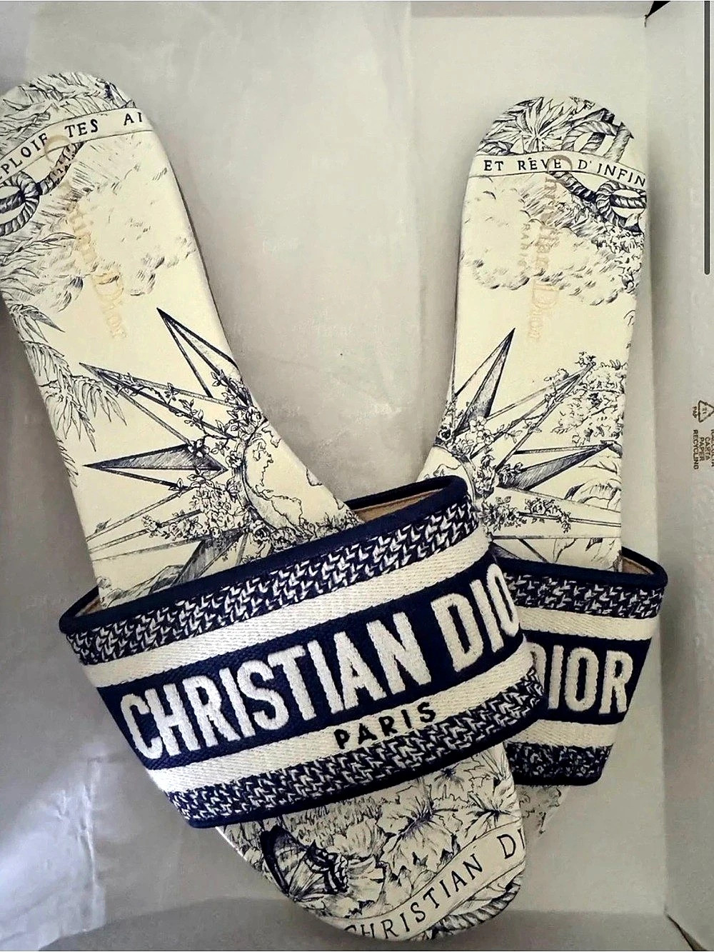 Dior Dway Sandals Blue & White EU 41